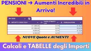 PENSIONI ➜ Aumenti Incredibili in Arrivo 💰Calcoli e TABELLE degli Importi INPS [upl. by Marden]