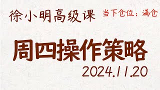 徐小明周四操作策略  A股20241120 大盘指数 盘后行情分析  徐小明高级网络培训课程  每日收评 徐小明 技术面分析 定量结构 交易师 [upl. by Lidaa]