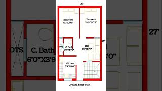 Ground Floor Plan  2 BHK Ground Floor Vastu House Plan 🏠 floorplan architecturalplan vastu site [upl. by Juanne]