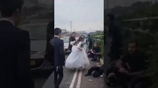 Jewish Bride and Groom take shelter during their wedding from rockets The wedding went on israel [upl. by Idalla]