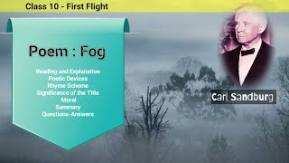 Class 10 First Flight  Poem  Fog [upl. by Nnyllaf]