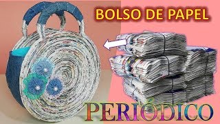 DIY BOLSO HECHO CON PAPEL DE PERIODICO 👜  Newspaper Bag MANUALIDADES ECHAS CON PAPEL DE PERIÓDICO [upl. by Asilad863]