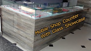 Mobile Shop Counter Design Idea  Best Simple Mobile Shop Counter Design With Glass Showcase [upl. by Lucretia834]