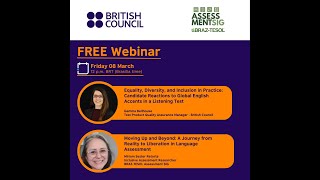 British Council and BRAZTESOL Assessment SIG English Assessment amp EDI webinar [upl. by Letch]