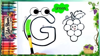 Learn The Alphabet  Letter G Fun With Words Drawing amp Coloring For Kids [upl. by Mauchi992]