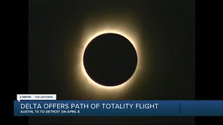 Delta offers path of totality flight for April 8 solar eclipse [upl. by Nosnaj]