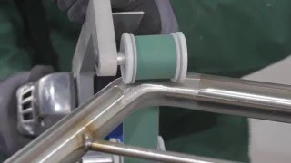 roundtube handrail  weld seam grinding 90° with MB 650 RV [upl. by Drugi]