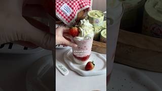 Fav frappe 🍓 homemade milkshake strawberry shorts reels delicious yummy viralvideo fyp [upl. by Atinwahs300]