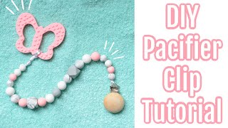 DIY Pacifier Clip  How To Make A Silicone Bead Pacifier Clip  Pacifier Clip [upl. by Pozzy]