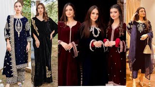 Latest Velvet Dress Designs 2024 2025  Stylish Velvet Dresses Winter Collection  Fashion Trends [upl. by Cori]