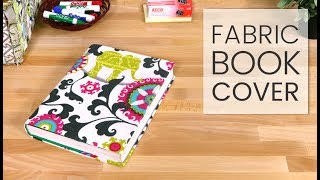 How to Make a Fabric Book Cover [upl. by Ahsaelat993]