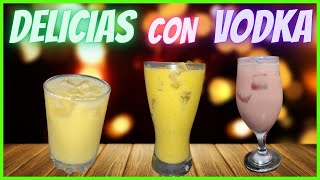 3 COCTELES CON VODKA Y FRUTAS 🤩🤩Fáciles de hacer  receta paso a paso [upl. by Melborn]