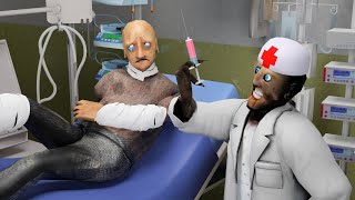 Granny Doctor vs Grandpa Pacient funny real life animation [upl. by Bore]