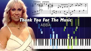 ABBA  Thank You For The Music  Piano Tutorial with Sheet Music [upl. by Haimorej]