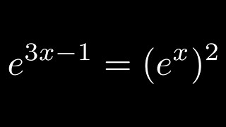 Solving the Exponential Equation e3x  1  ex2 [upl. by Ykciv]