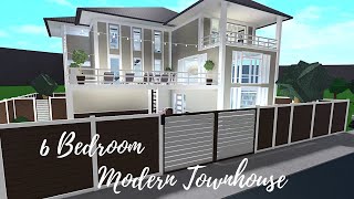 6 BEDROOM MODERN TOWNHOUSE  Bloxburg  Roblox [upl. by Anairad]