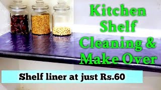 Kitchen Shelf Cleaning amp Make Over  Shelf Liners at just Rs60  very affordable shelf liner [upl. by Lleon]