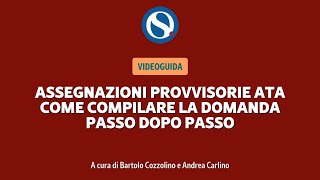 Assegnazioni provvisorie ATA come fare la domanda passo dopo passo [upl. by Serle]