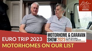 Underway On Our Euro Tour  Motorhome And Caravan Show 2023  Our List [upl. by Brine842]