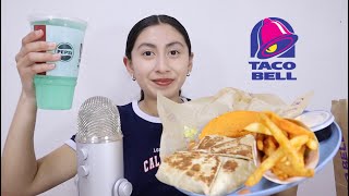 ASMRTrying Taco Bell for the 1st time🌮🍟🧀🥤 [upl. by Symer619]