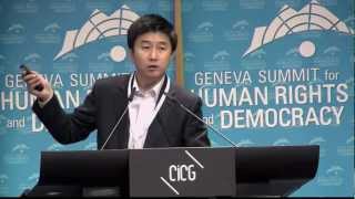 Survivor of North Korean camp Cholhwan Kang at 2013 Geneva Summit for Human Rights Korean [upl. by Hillary]