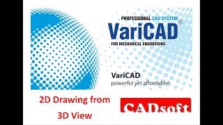 VariCAD 2020 Commands English  2D Drawing from 3D View [upl. by Rabaj]