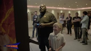 Mark Henry plays WWE 2K17 in Dubai [upl. by Clymer951]