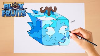 How to draw Ice Blox Fruit  Step by step  Easy drawing  Blox Fruits [upl. by Irb]