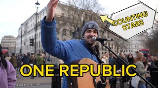 Busker with an AMAZING VOICE sings in the FREEZING cold  OneRepublic  Counting Stars [upl. by Nagorb]