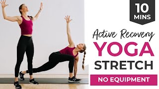 10Minute Yoga Active Recovery Yoga for Rest  Recovery Days [upl. by Atteroc]