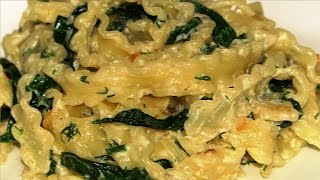 Как приготовить пасту со шпинатом сливками и кремсыром  Pasta  Рецепт пасты [upl. by Ahseinod]