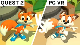 Luckys Tale Graphics Comparison  Quest 2 vs PC VR [upl. by Lenssen]