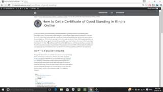 How to Get a Certificate of Good Standing in Illinois  Online [upl. by Rosenblum]