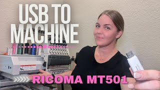 USB TO MACHINE  EMBROIDERY Ricoma MT1501 [upl. by Quickman]