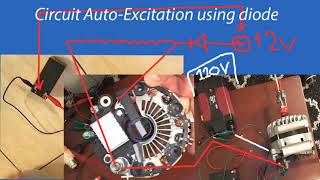 4Alternateur De Voiture Circuit AutoExcitation DIODE  de PUISSANCE Onduleur 12V dc To 120V ac [upl. by Andree405]