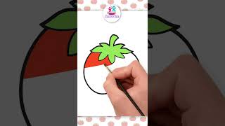 Impariamo a disegnare il pomodoro shorts kidsdrawing chikiartitalian [upl. by Inalial462]