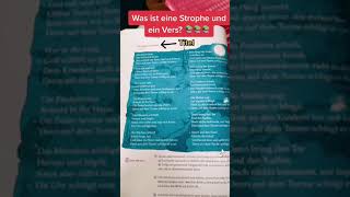 GEDICHTE  Was ist eine Strophe und ein Vers in 1 Minute erklärt [upl. by Hagep]