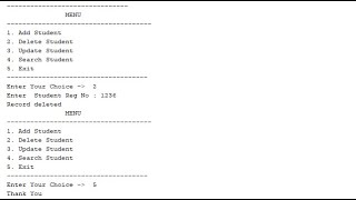 III BCA J2EE Lab Ex B1 Menu driven JDBC program to perform basic operations with Student Table [upl. by Barthel411]