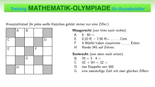 Kreuzzahlrätsel  Tipps und Tricks  Training Mathe Olympiade  Klasse 4 [upl. by Amitaf]