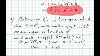 Espaces vectoriels Bac2 science math exercice2 [upl. by Ylrebmik]