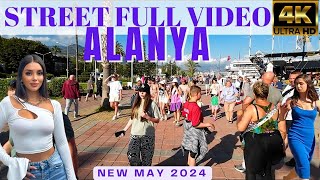 Alanya Street Tour  Alanya City Center  Alanya Full Video  Alanya Walking Tour  Alanya 4K 60FPS [upl. by Dnama501]