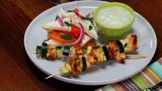 Chicken Souvlaki with Tzatziki Sauce Recipe [upl. by Trixy123]