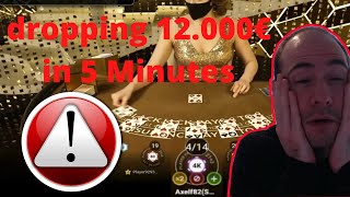 High Stakes Blackjack How to lose 12000€ in 5 Minutes on Playtech Live Dealer Black Jack [upl. by Ahsietal410]