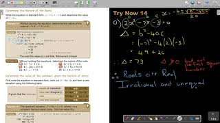 1 14 Discriminant and Nature of the Roots of Quadratic Equations Part 1 [upl. by Bobbie]