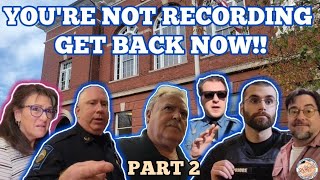 TOWNHALL CONSTABLE GOES HANDS ON AGAIN GETS CHECKED BY BROOKFIELD MA PD PART 2 FIRST AMENDMENT [upl. by Fallon]