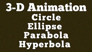 3D Animation Circle Ellipse Parabola Hyperbola [upl. by Forrester]