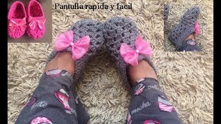 pantufla a crochet fácil y rápida normaysustejidos crochet crochett [upl. by Bissell]