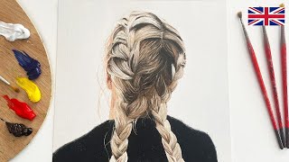 How to paint the hair easily  oil painting portrait tutorial [upl. by Adnawak]