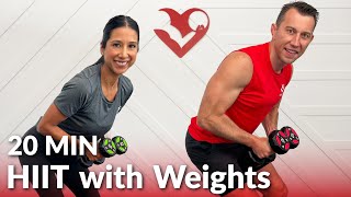 20 Minute HIIT Workout with Weights at Home  Full Body Dumbbell Tabata Workout [upl. by Annaeerb877]