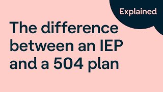 IEP vs 504 Plan What Is the Difference Between IEP and 504 Plan [upl. by Clayson944]